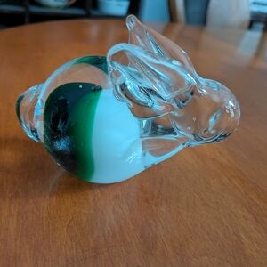 Vintage Murano Style Glass Rabbit Art Object/Paperweight - Unmarked